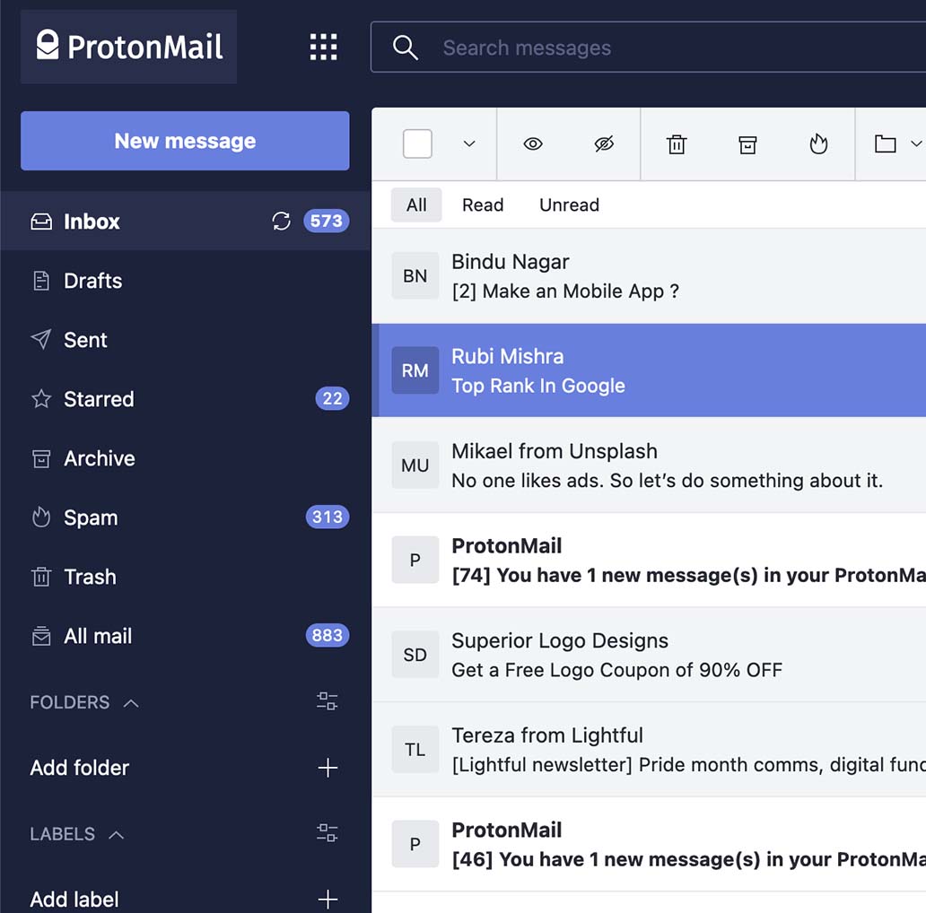 Hack ProtonMail mailbox